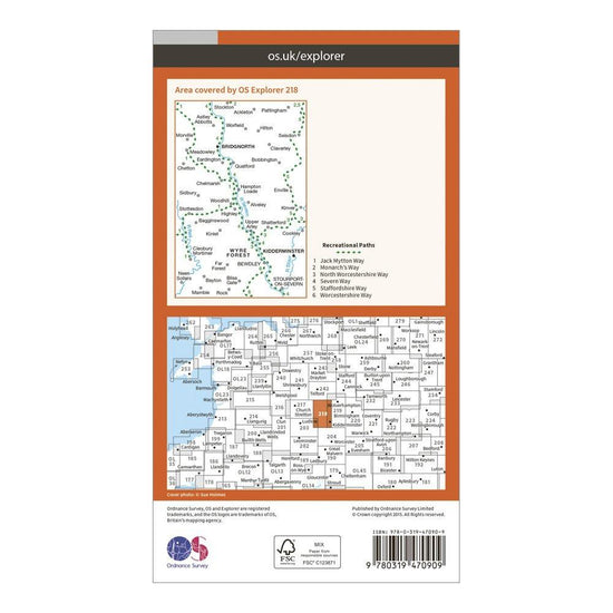 Explorer Active 218 Kidderminster & Wyre Forest Map With Digital Version