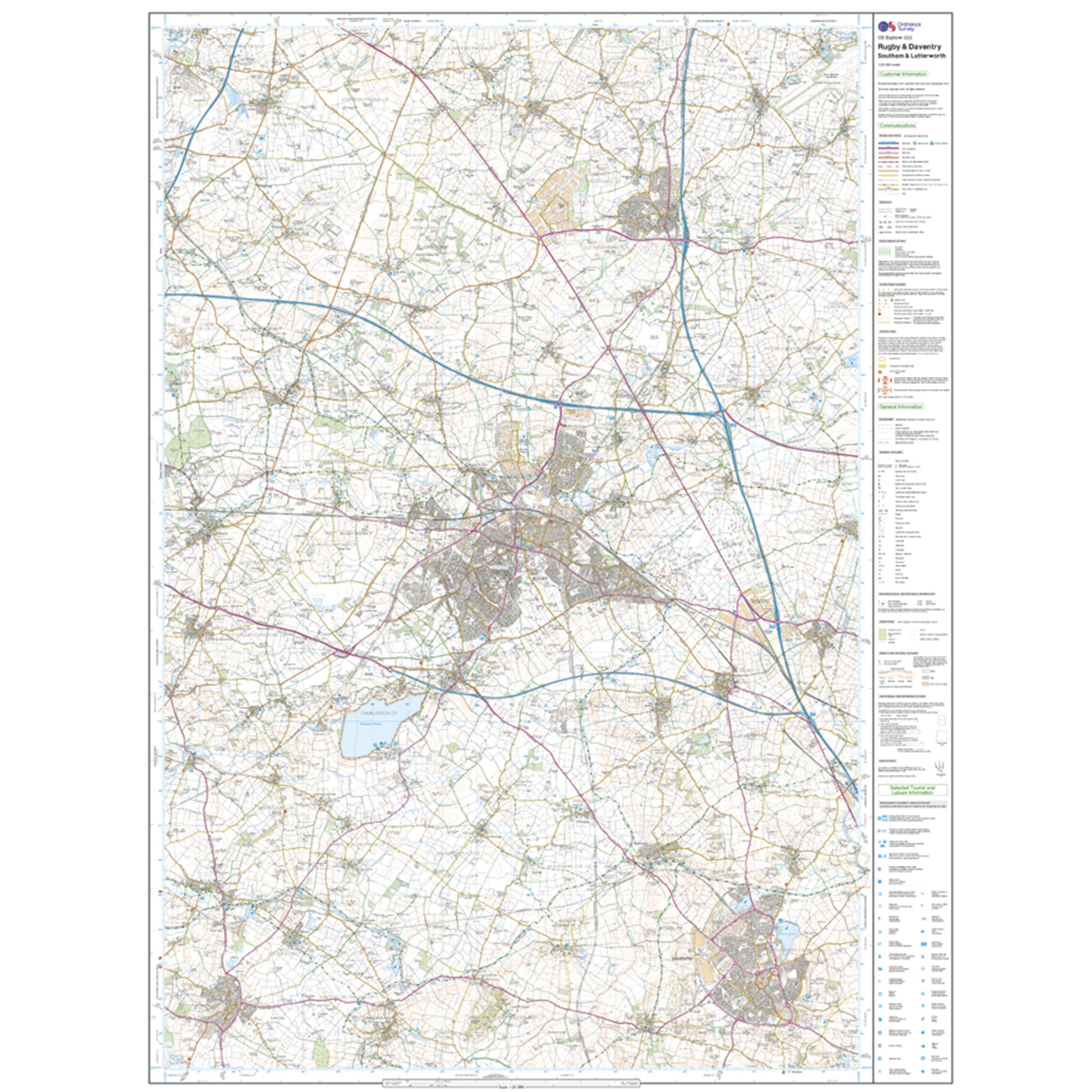 Explorer Active 222 Rugby & Daventry Map With Digital Version