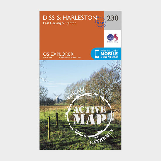 Explorer Active 230 Diss & Harleston Map With Digital Version