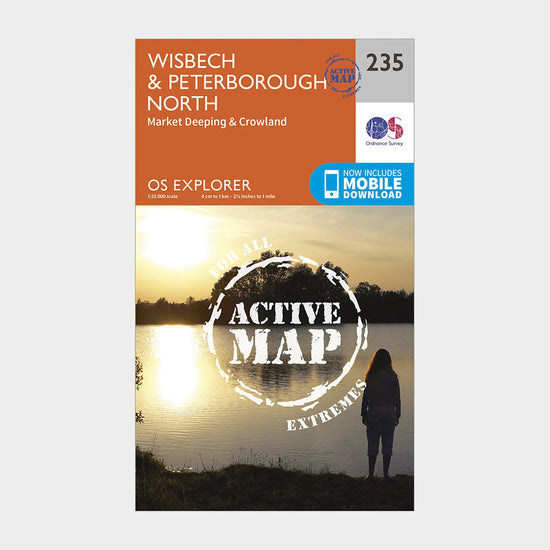 Explorer Active 235 Wisbech & Peterborough North Map With Digital Version