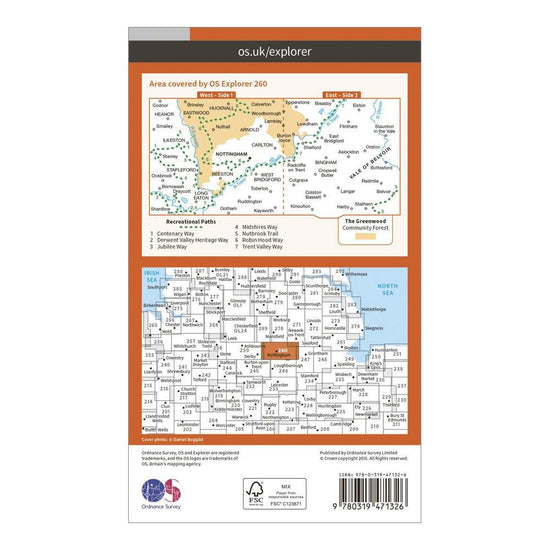 Explorer Active 260 Nottingham Map With Digital Version