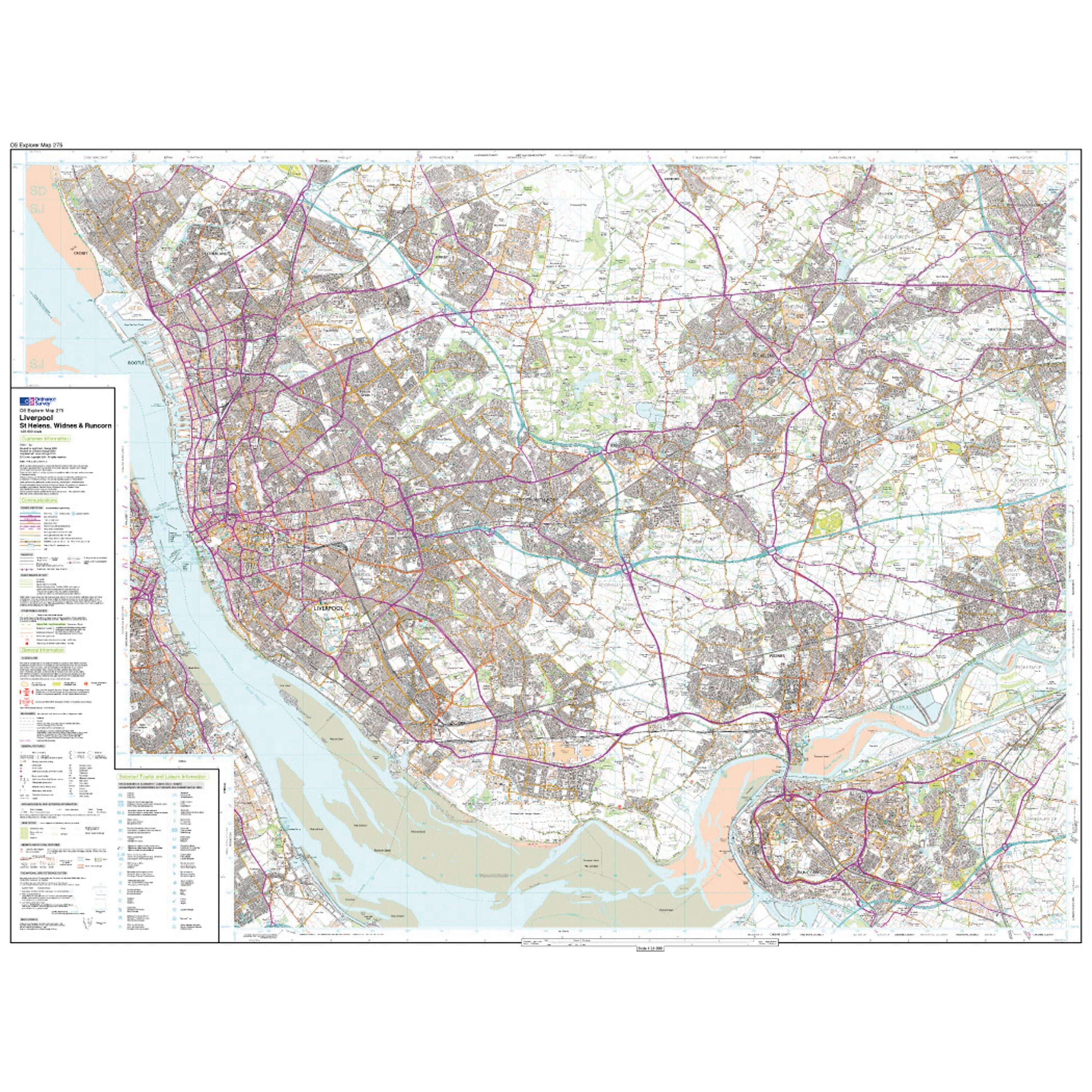 Explorer Active 275 Liverpool, St Helens, Widnes & Runcorn Map With Digital Version