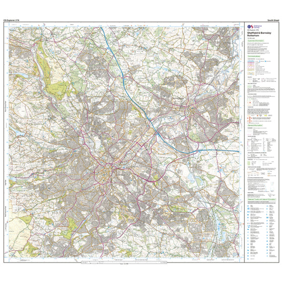Explorer Active 278 Sheffield & Barnsley Map With Digital Version