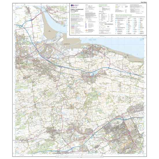 Explorer 349 Falkirk, Cumbernauld & Livingston Map With Digital Version