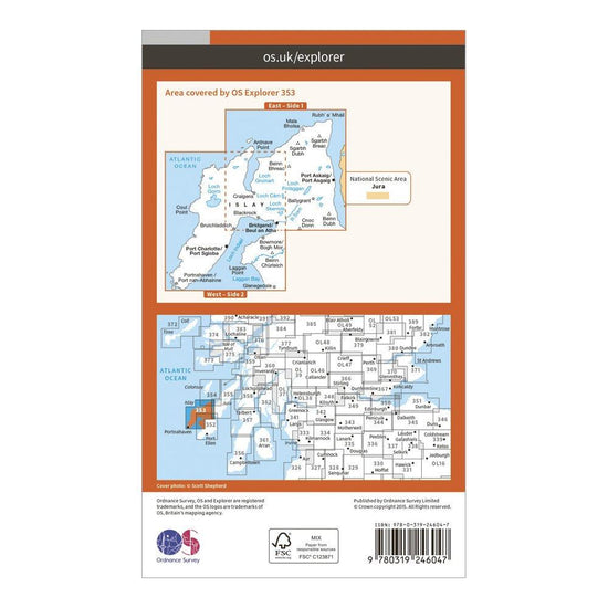 Explorer 353 Islay North Map With Digital Version