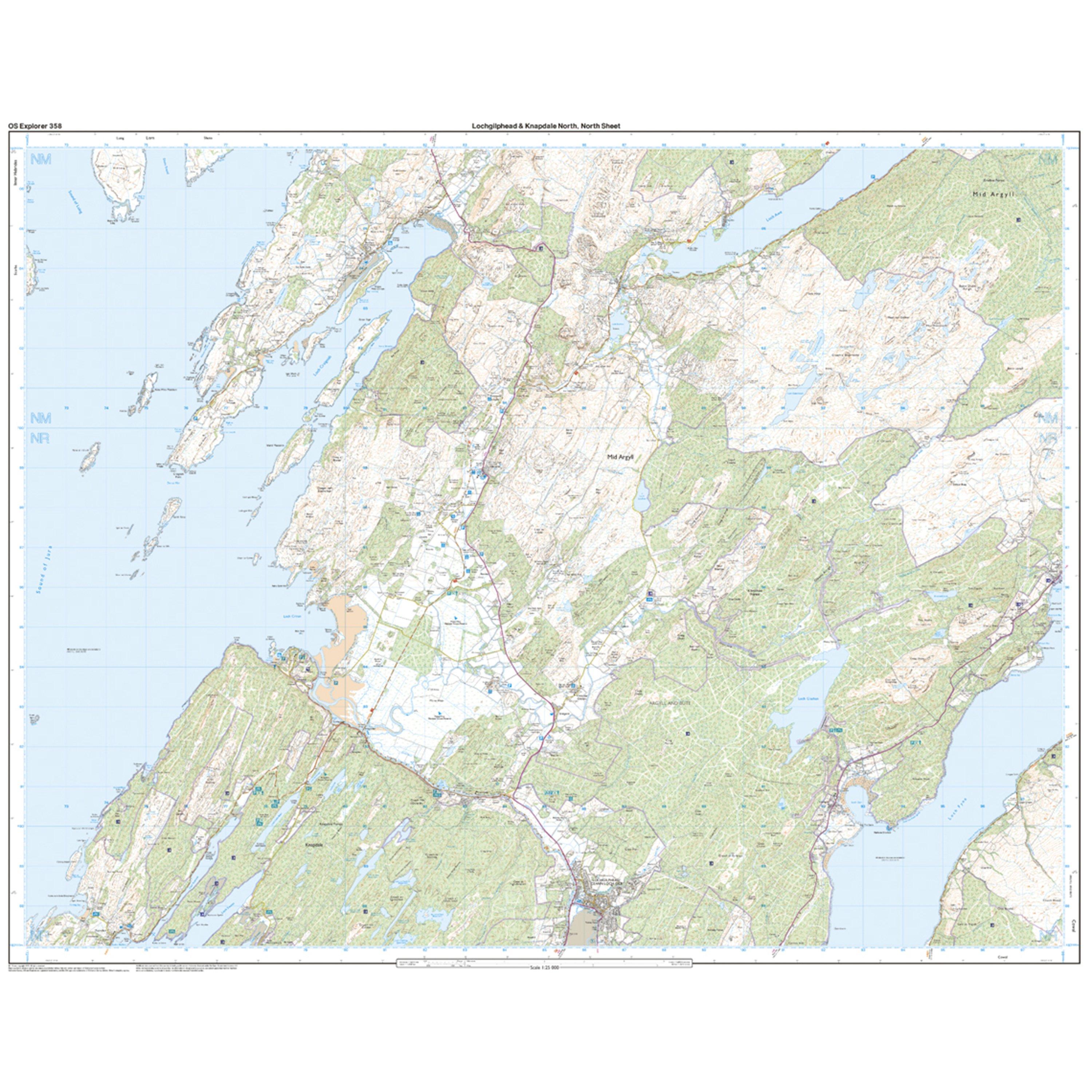Explorer 358 Lochgilphead & Knapdale North Map With Digital Version
