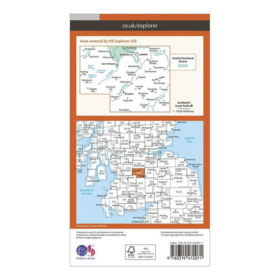 Explorer Active 335 Lanark & Tinto Hills Map With Digital Version
