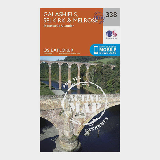 Explorer Active 338 Galashiels, Selkirk & Melrose Map With Digital Version