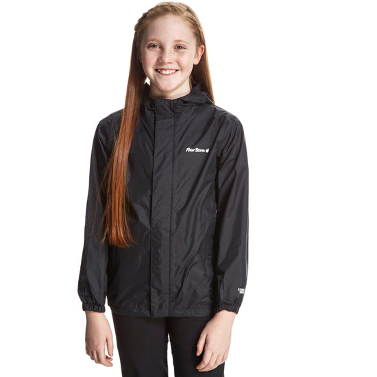Kids Packable Waterproof Jacket Black