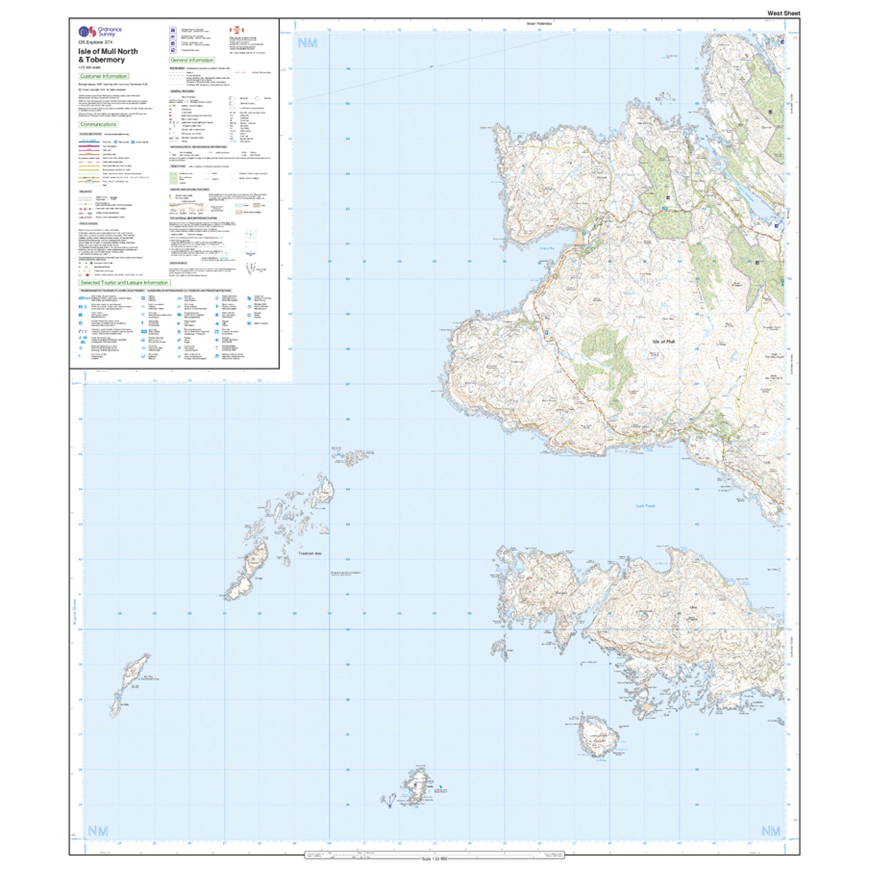 Explorer 374 Isle of Mull North & Tobermory Map With Digital Version