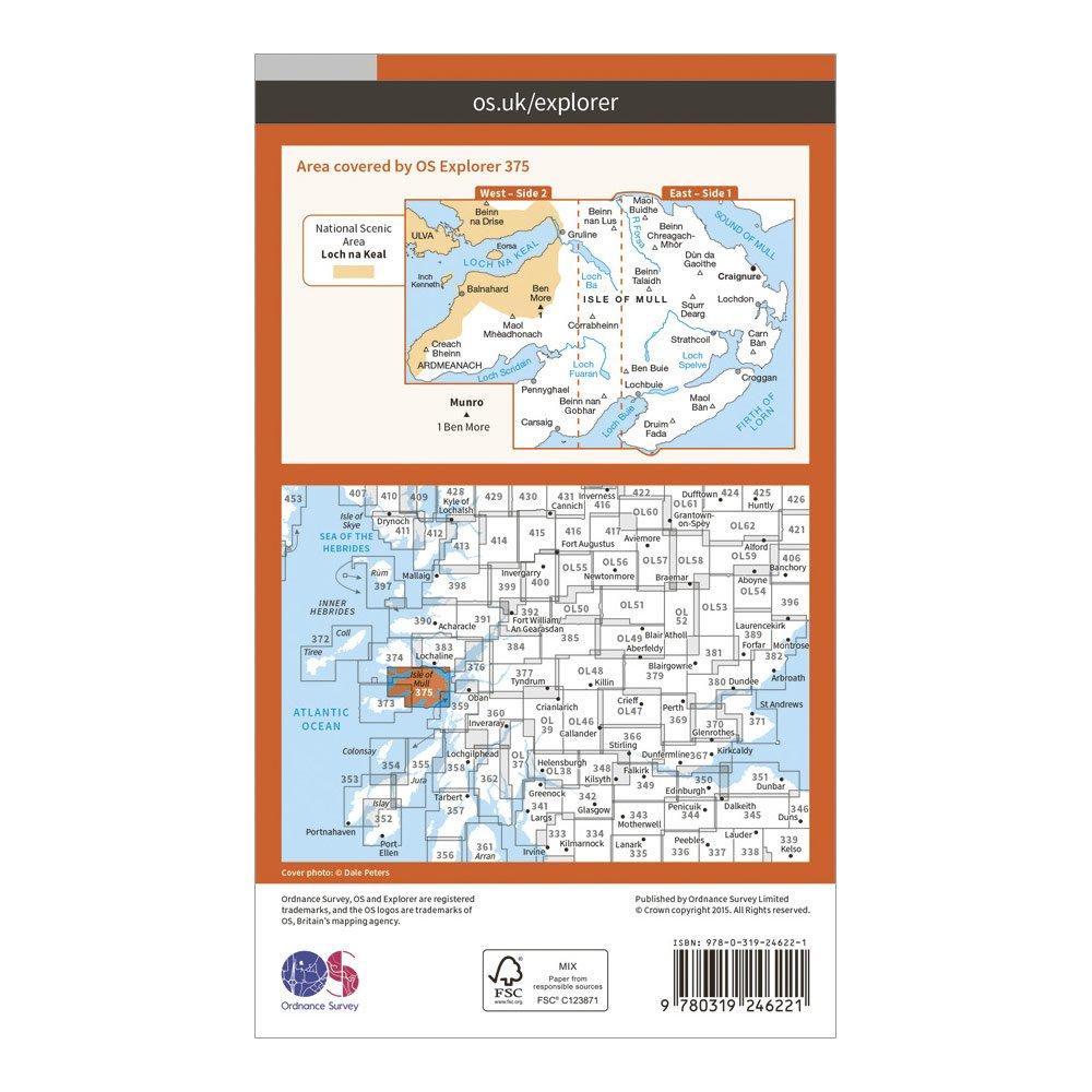 Explorer 375 Isle of Mull East Map With Digital Version