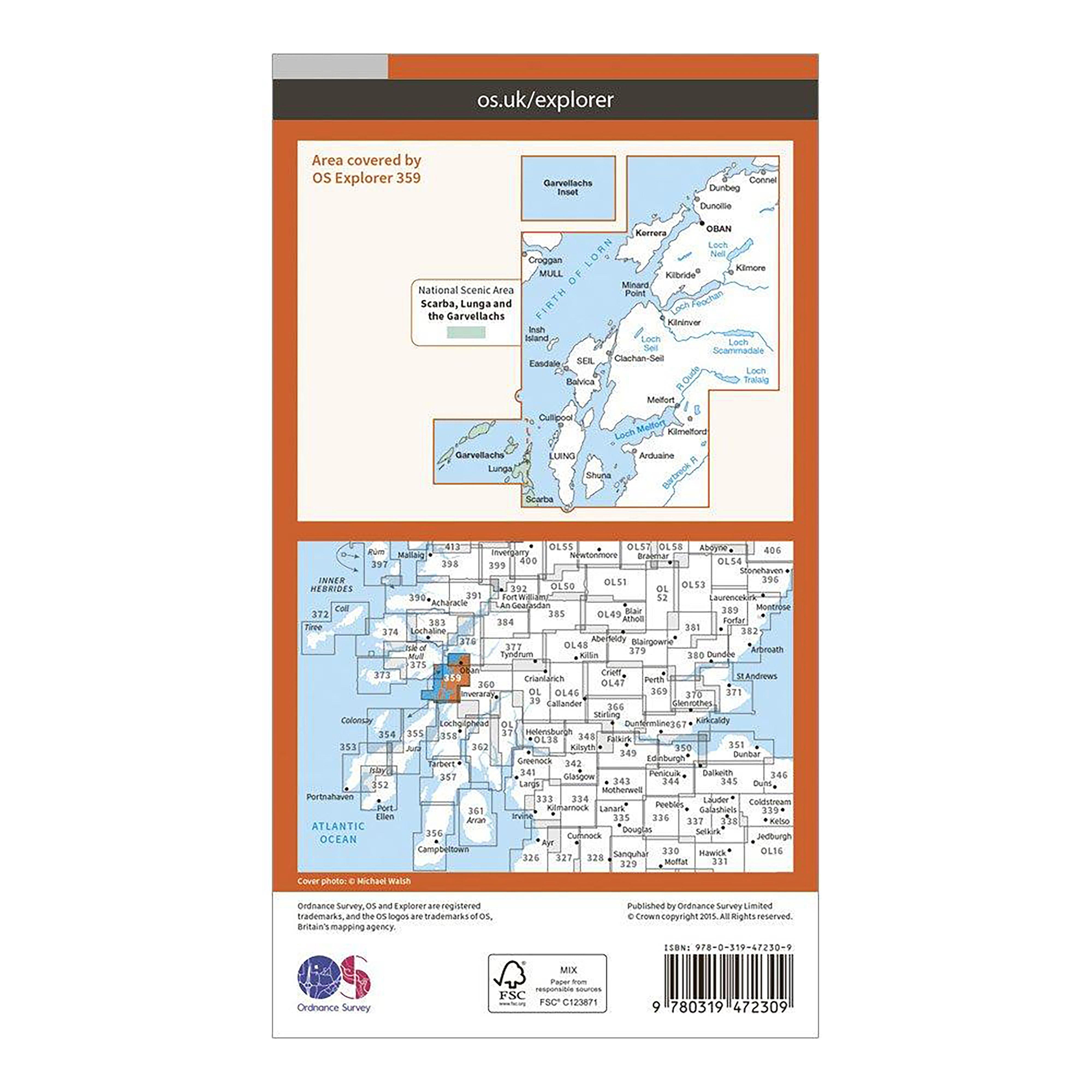 Explorer Active 359 Oban, Kerrera & Loch Melfort Map With Digital Version