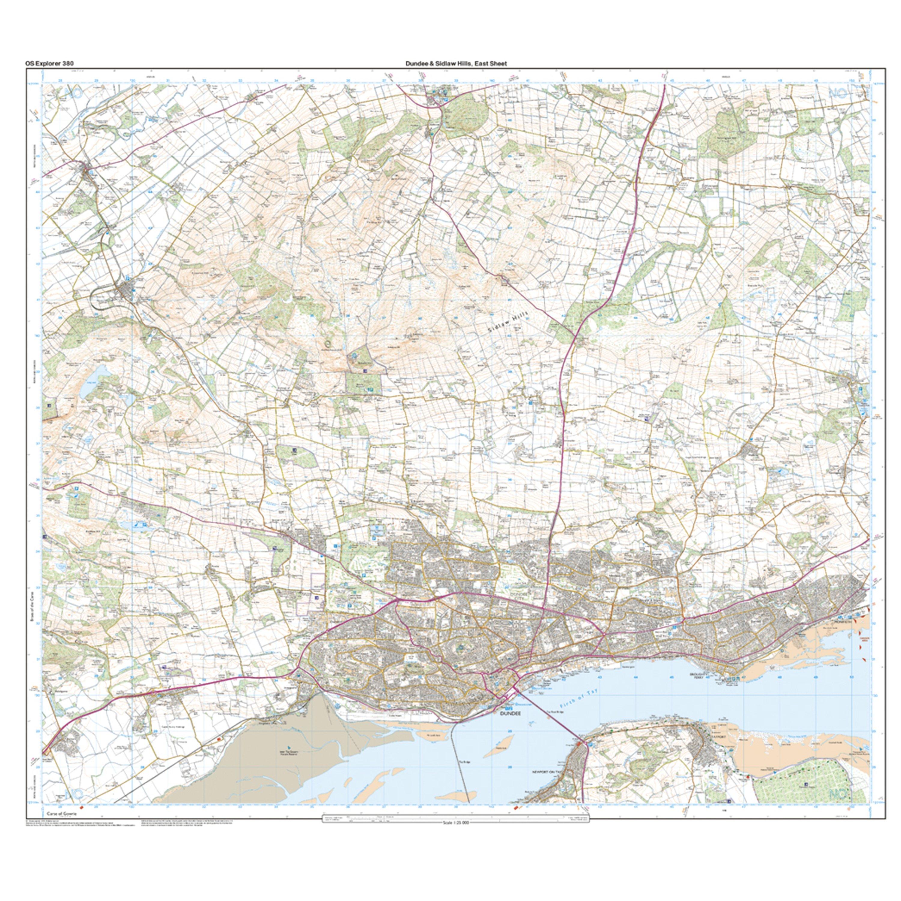 Explorer 380 Dundee & Sidlaw Hills Map With Digital Version