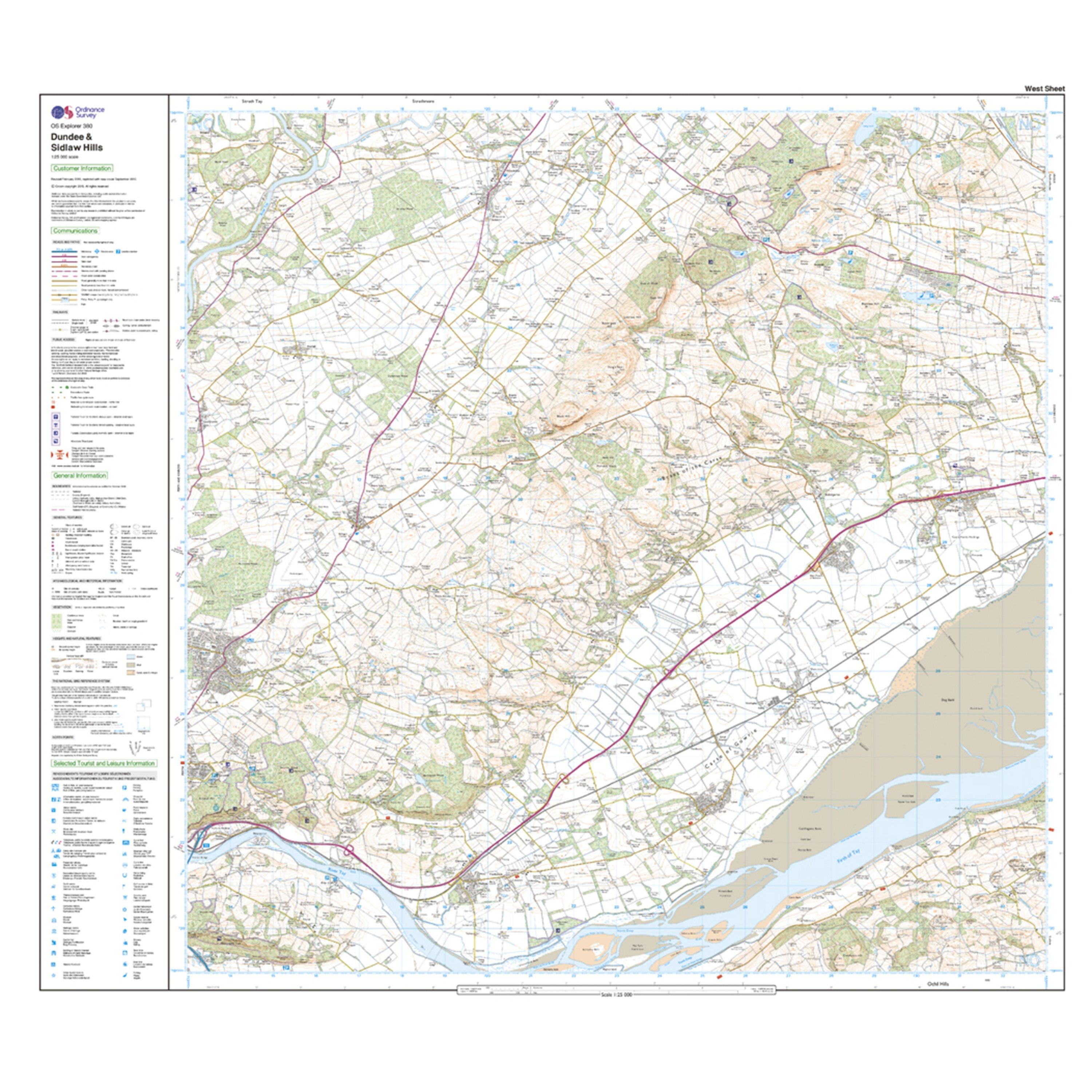 Explorer 380 Dundee & Sidlaw Hills Map With Digital Version