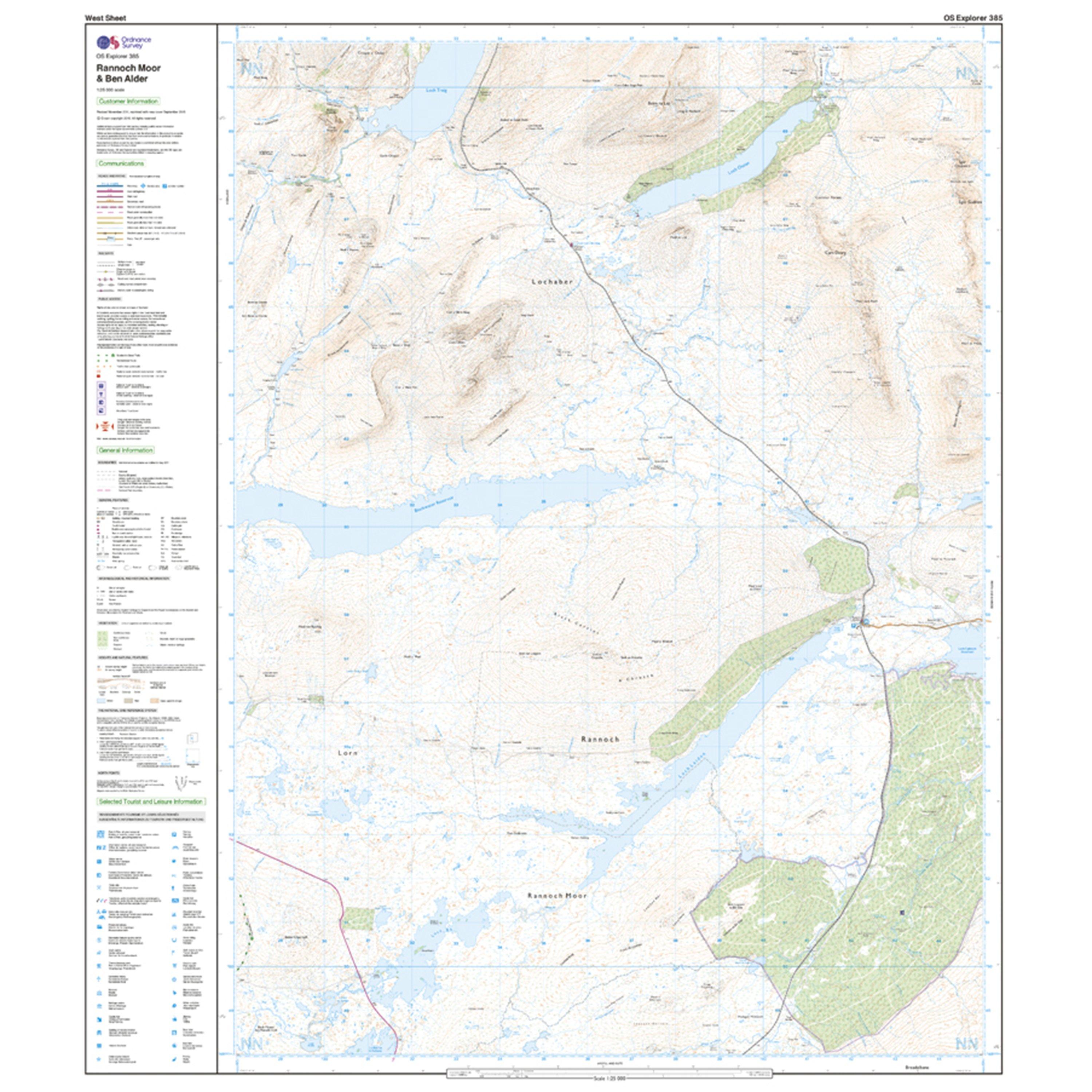 Explorer 385 Rannoch Moor & Ben Alder Map With Digital Version