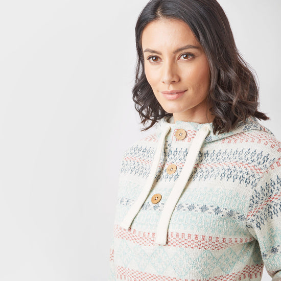 Women's Button Fair Isle Hoodie
