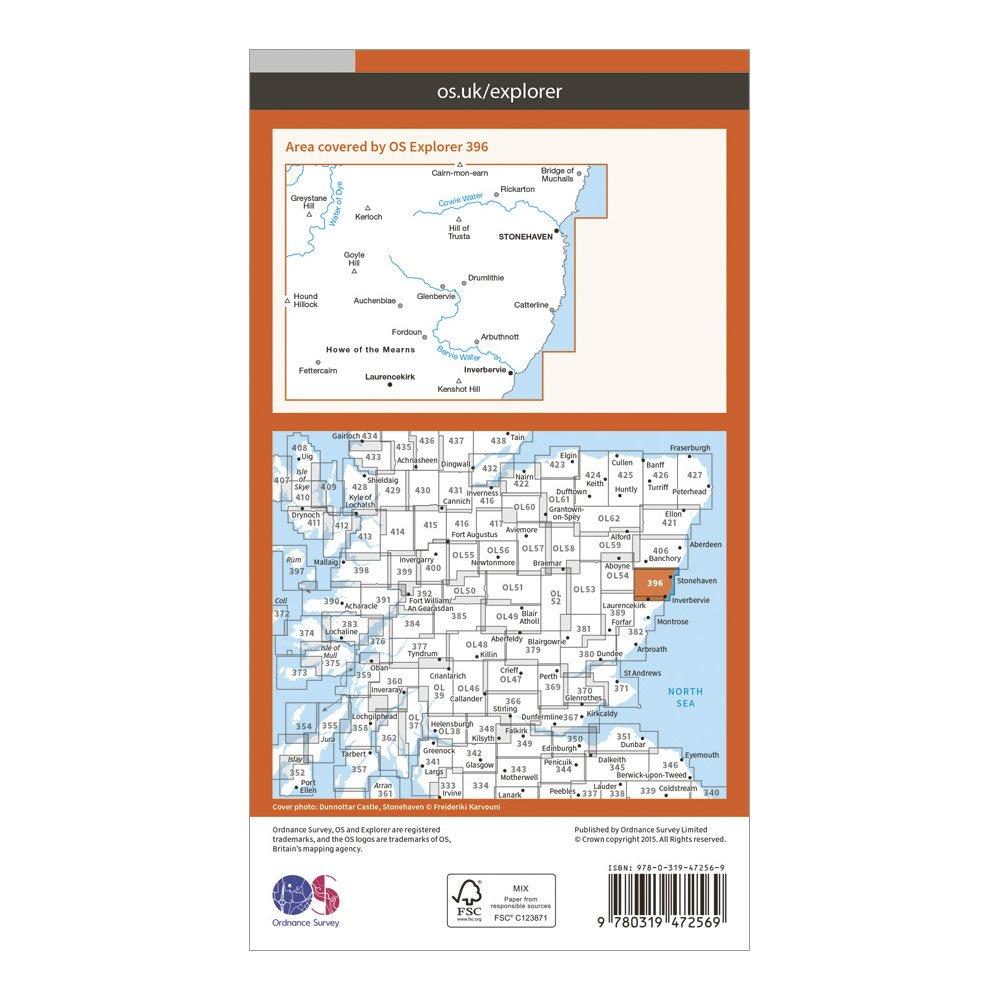 Explorer Active 396 Stonehaven, Inverbervie & Laurencekirk Map With Digital Version