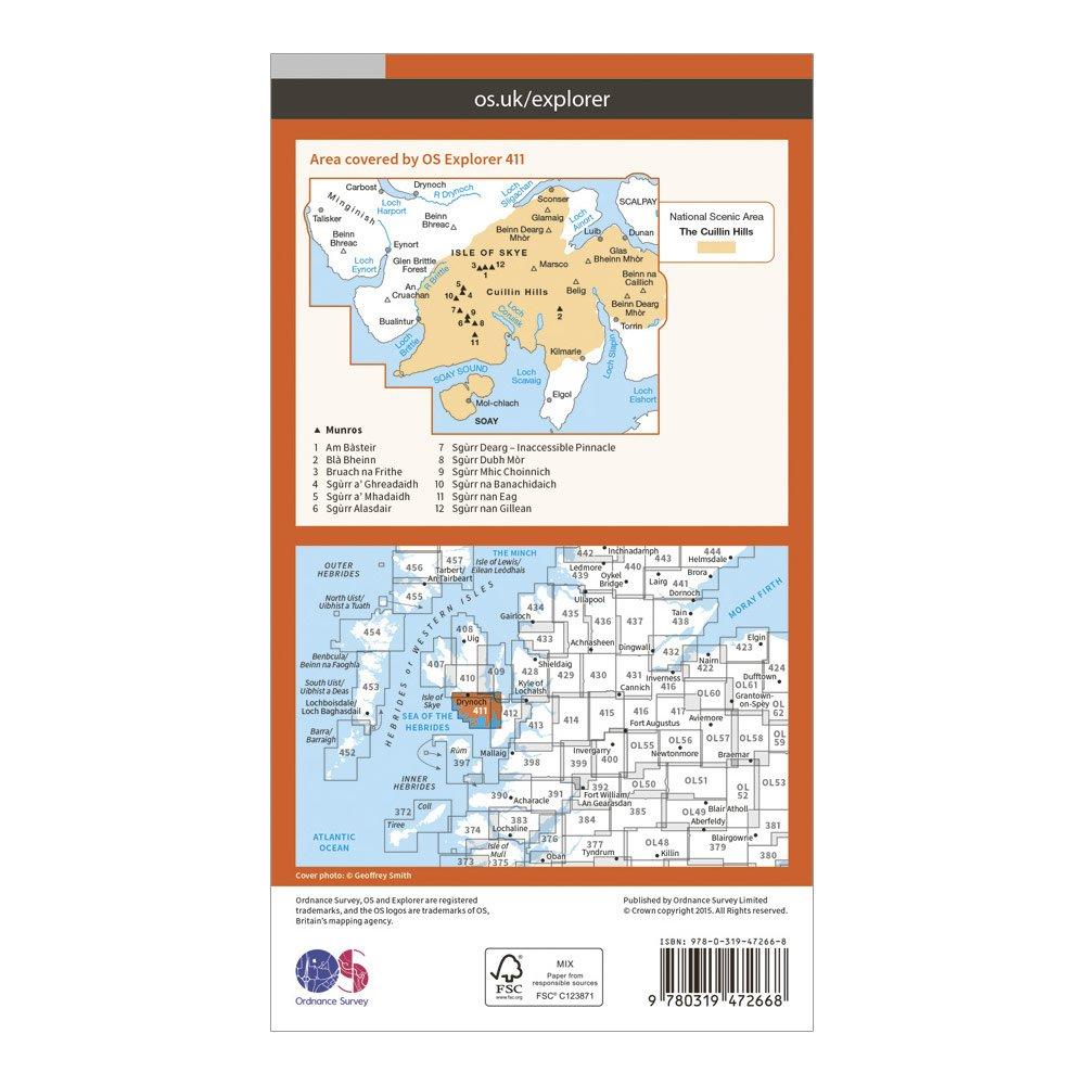 Explorer Active 411 Skye – Cuillin Hills Map With Digital Version