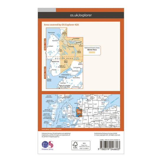 Explorer 428 Kyle of Lochalsh, Plockton & Applecross Map With Digital Version