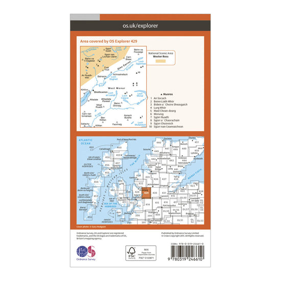 Explorer 429 Glen Carron & West Monar Map With Digital Version