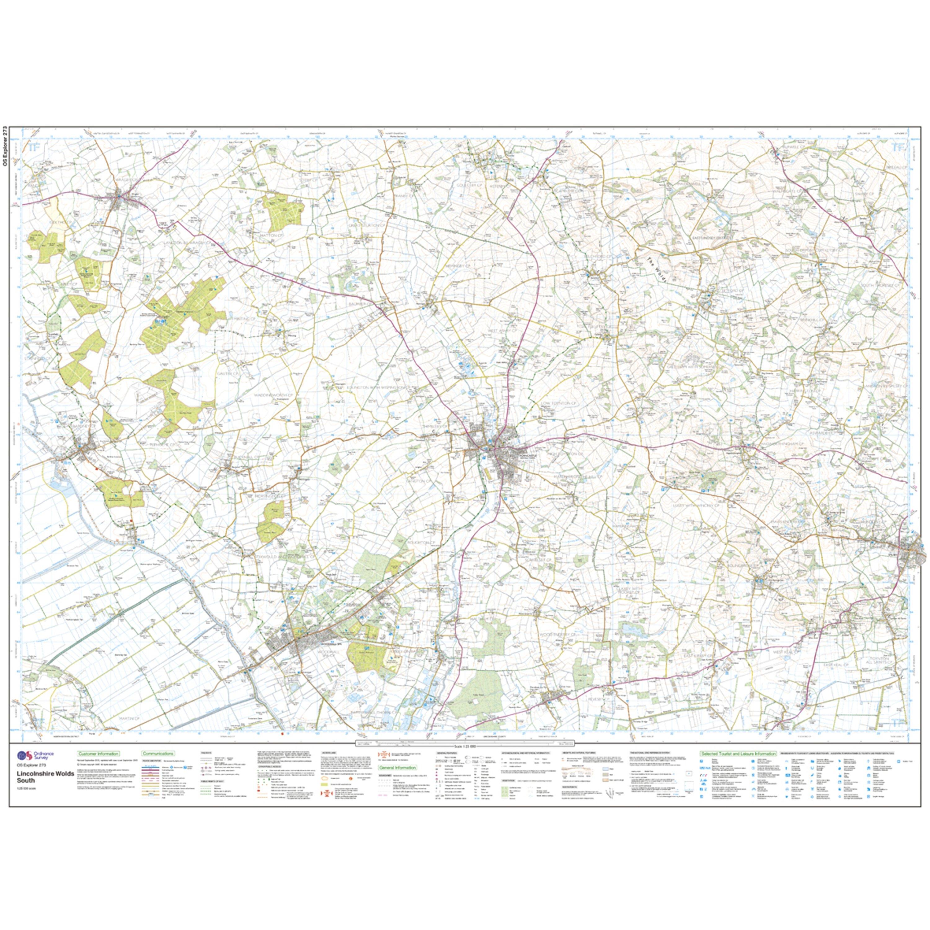 Explorer 273 Lincolnshire Wolds South Map With Digital Version