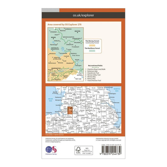 Explorer 276 Bolton, Wigan & Warrington Map With Digital Version