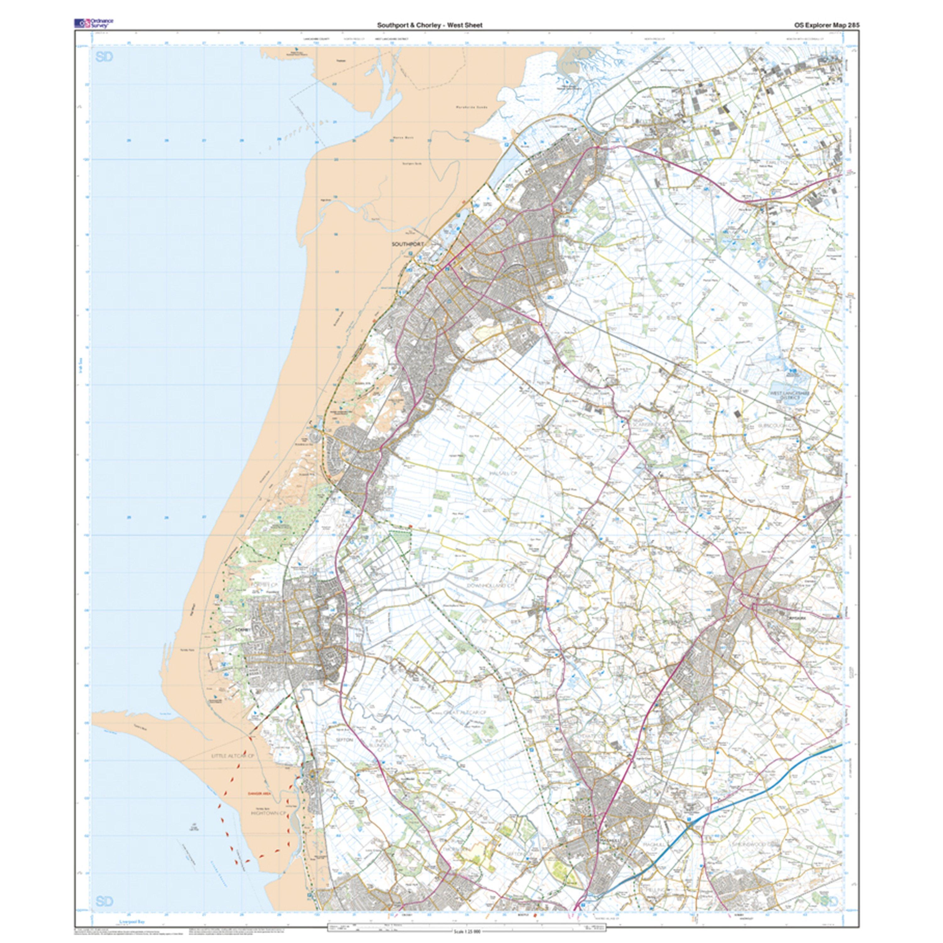 Explorer 285 Southport & Chorley Map With Digital Version