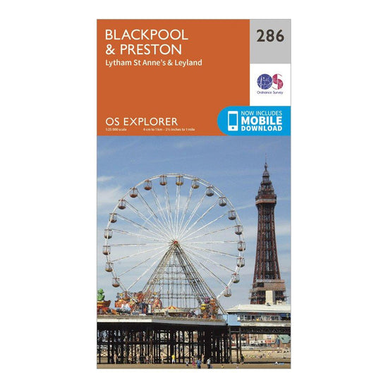 Explorer 286 Blackpool & Preston Map With Digital Version