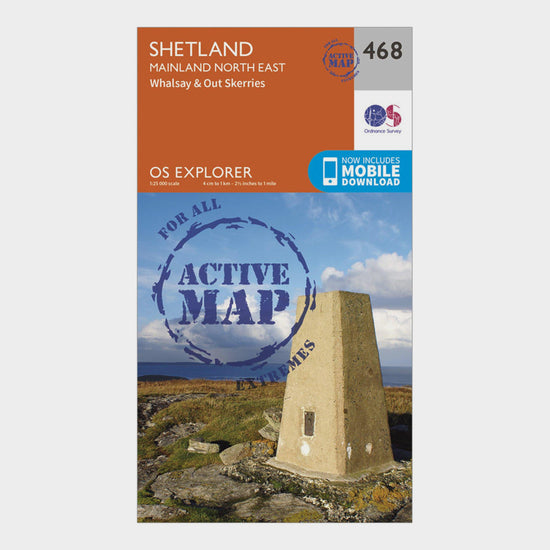 Explorer Active 468 Shetland - Mainland North East Map With Digital Version