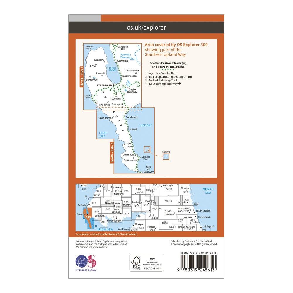 Explorer 309 Stranrear & The Rhins Map With Digital Version