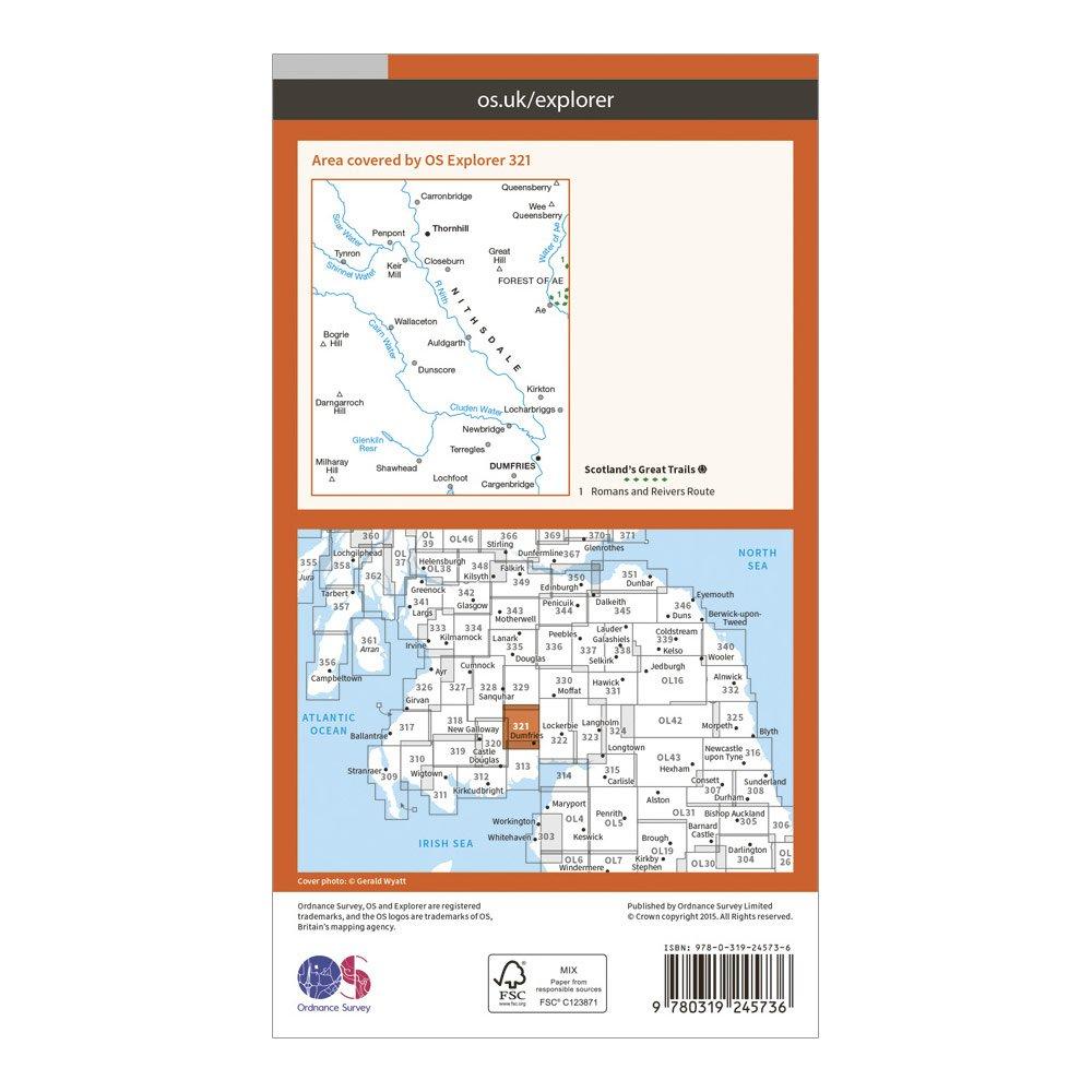 Explorer 321 Nithsdale & Dumfries Map With Digital Version