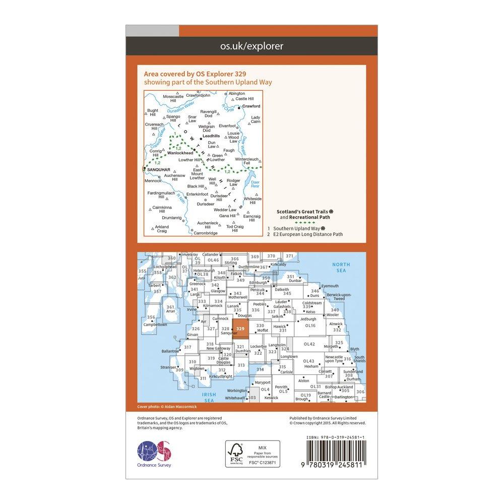 Explorer 329 Lowther Hills, Sanquhar & Leadhills Map With Digital Version