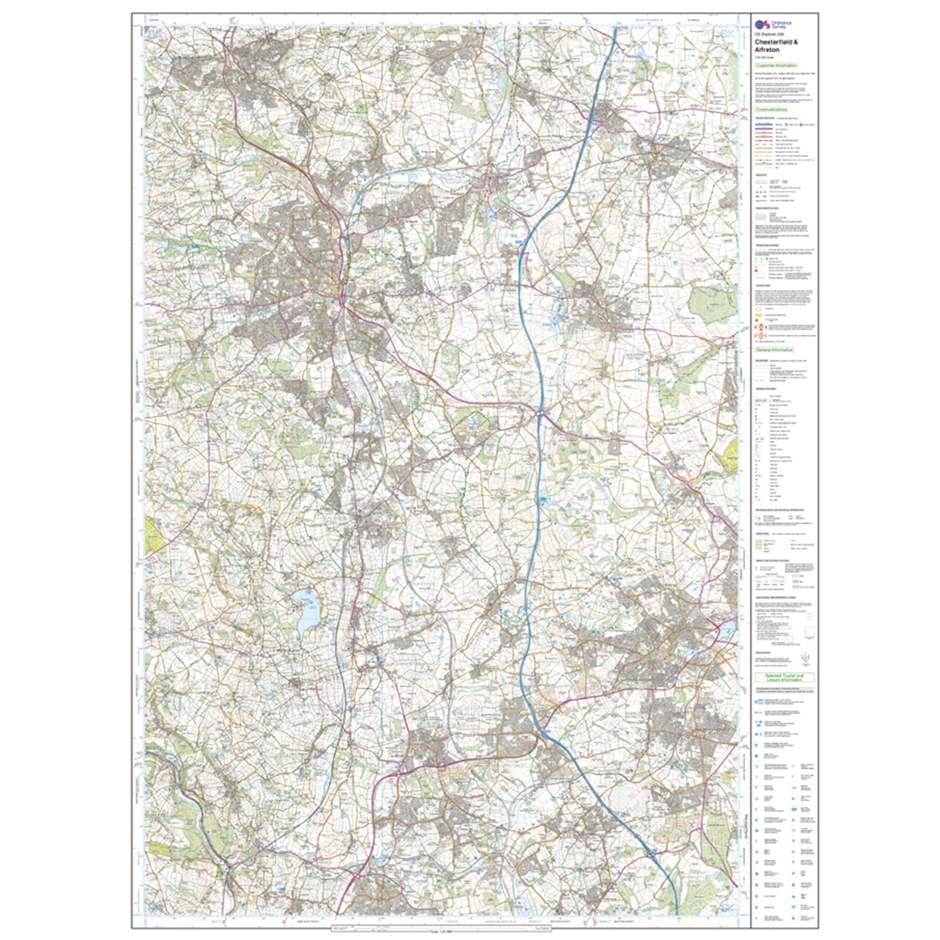 Explorer 269 Chesterfield & Alfreton Map With Digital Version