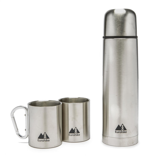 0.75L Flask & 2 Carabiner Mugs