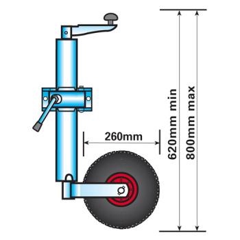 Pneumatic Jockey Wheel 48mm