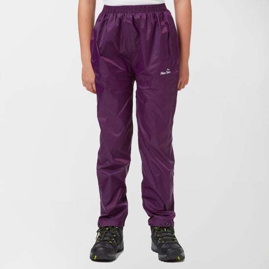 Kids Packable Waterproof Pants Purple