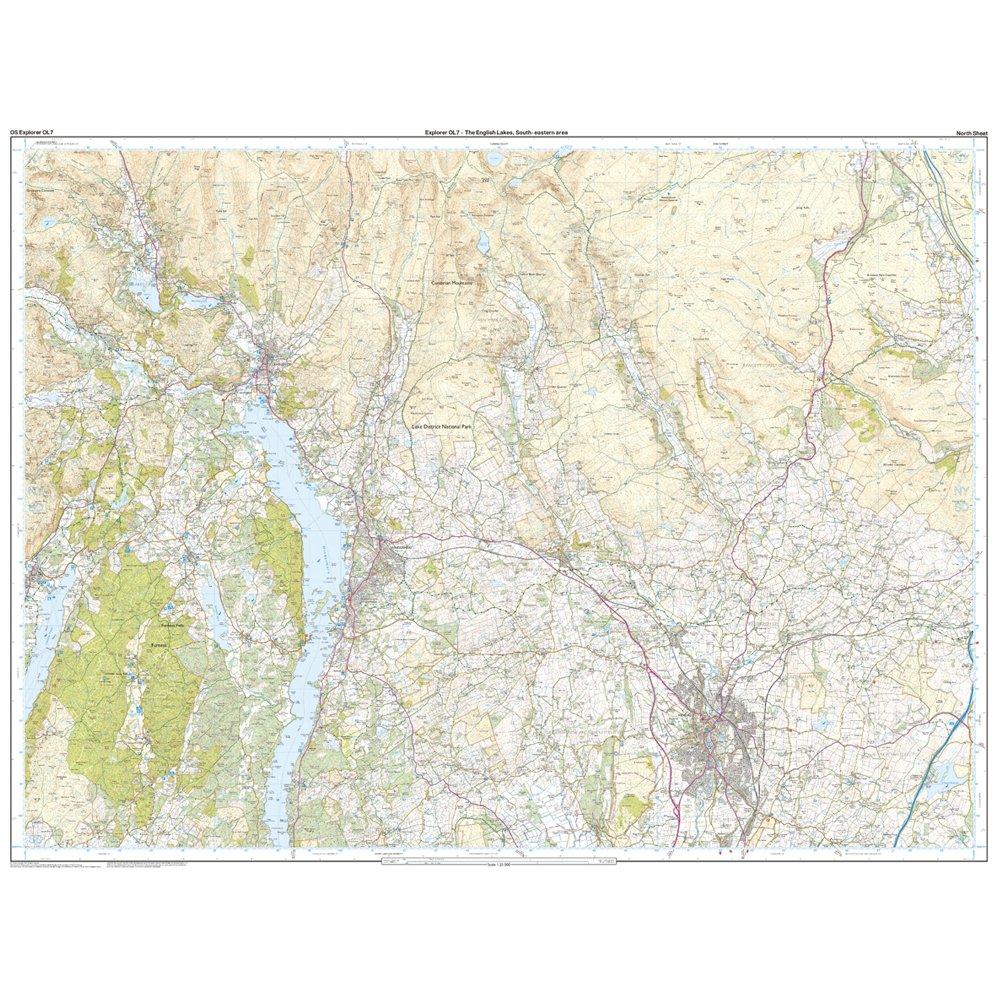 OL 7 Explorer The Lake District: South-eastern area Map