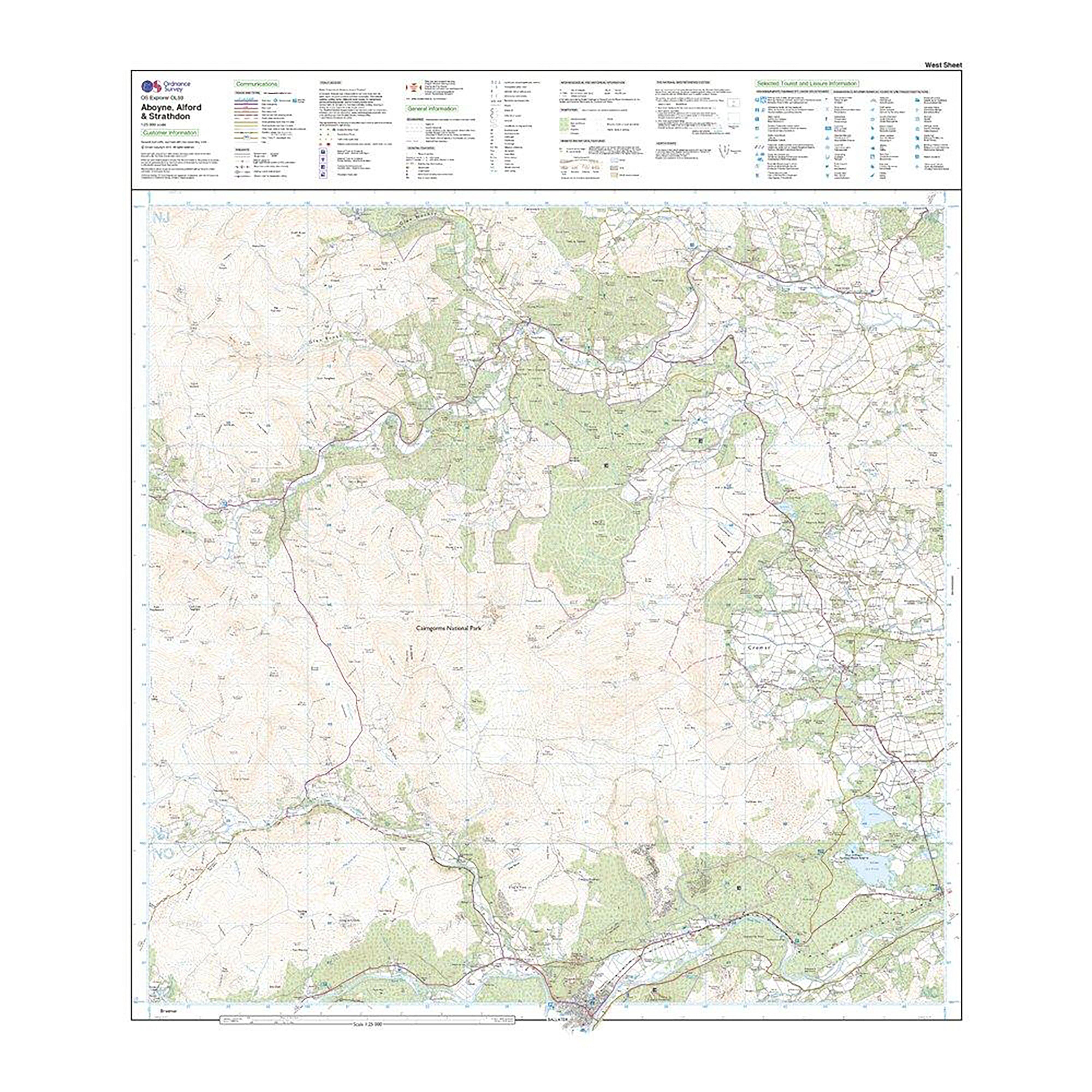 Explorer OL 59 Active D Aboyne, Alford & Strathdon Map