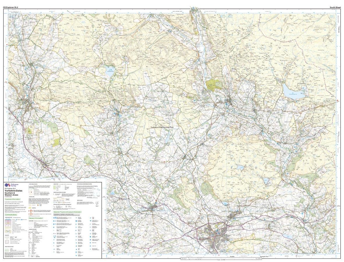 Explorer OL2 Yorkshire Dales - Southern & Western Areas Map With Digital Version