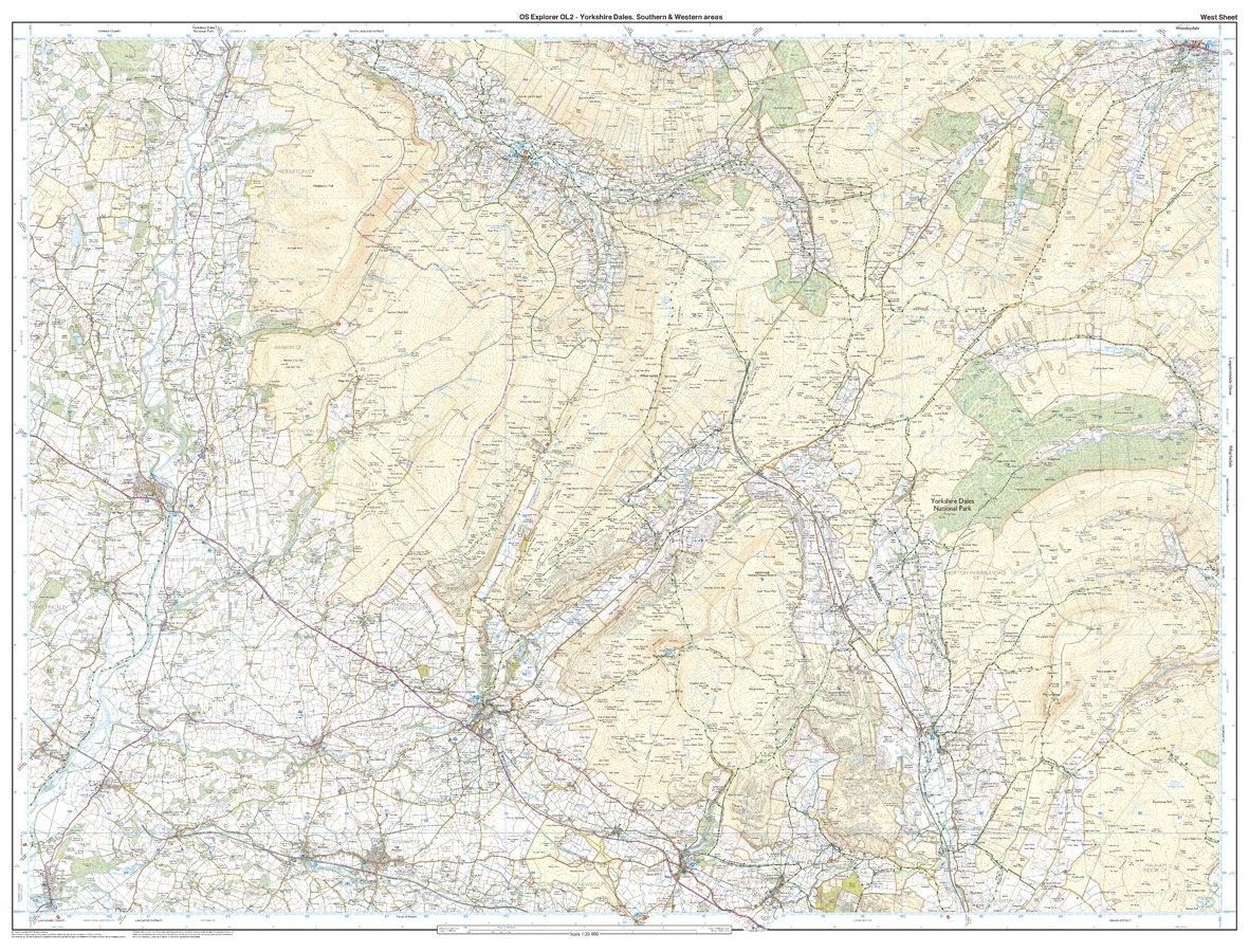 Explorer OL2 Yorkshire Dales - Southern & Western Areas Map With Digital Version