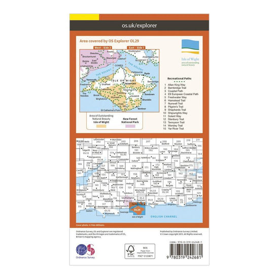 Explorer OL29 Isle of Wight Map With Digital Version
