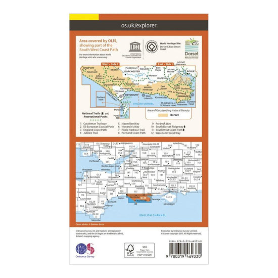 Explorer OL 15 Active D Purbeck & South Dorset Map