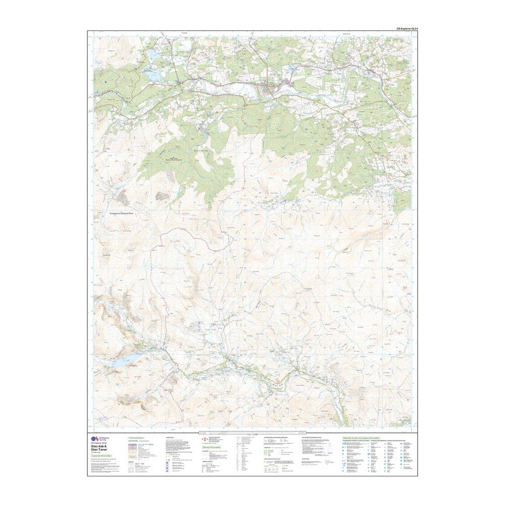 Explorer OL54 Glen Esk & Glen Tanar Map With Digital Version
