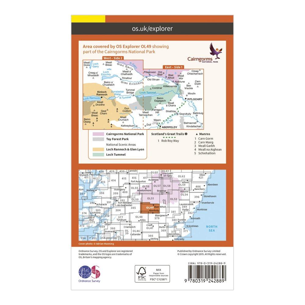 Explorer OL 49 Pitlochry & Loch Tummel Map
