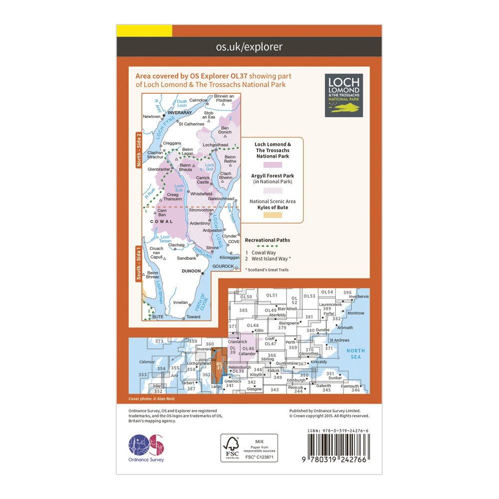 Explorer OL 37 Cowal East Dunoon & Inveraray Map