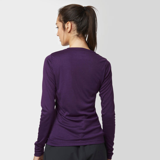 Womens Long Sleeved Thermal Crew Neck Top Purple