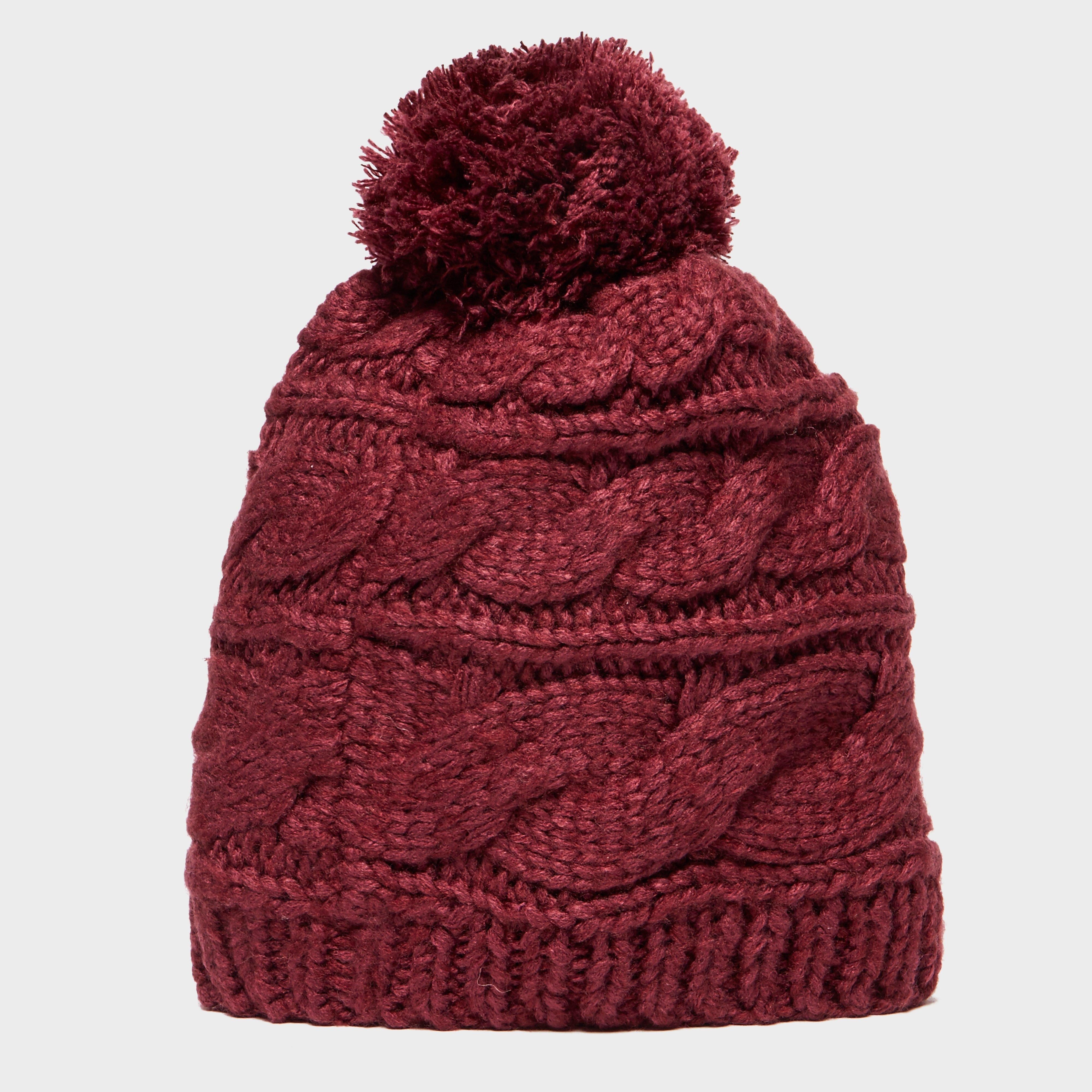 Women's Tri Cable Pom Beanie