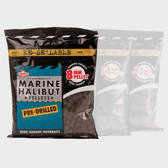 Marine Halibut Pellets, Pre-Drilled 8mm (350g bag)
