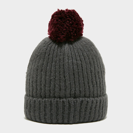 Women's Pom Knit Ribbed Beanie