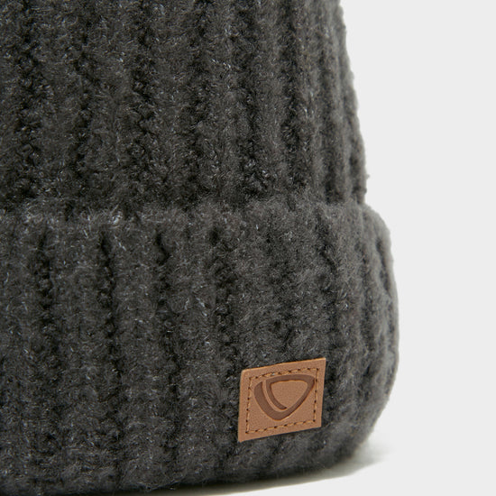 Women's Pom Knit Ribbed Beanie